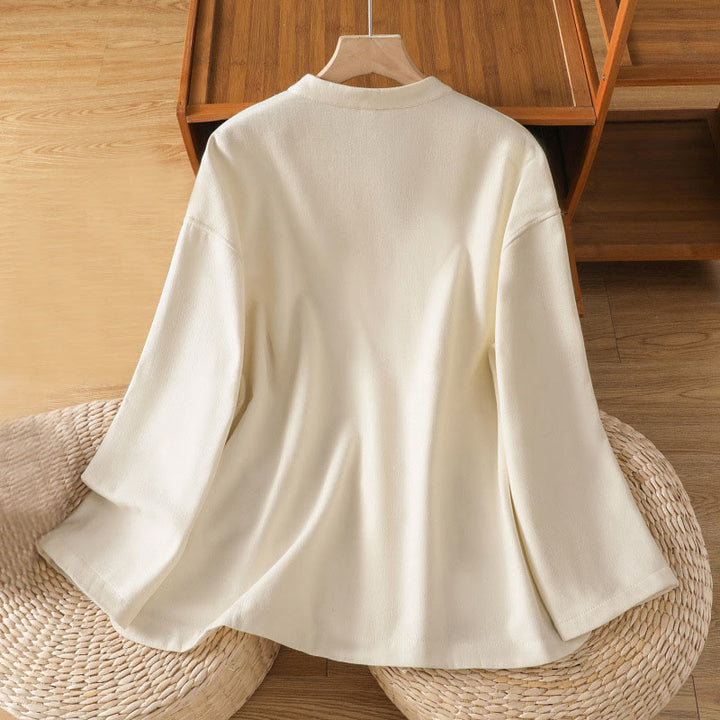 Veste thermique d'hiver pour femme Buddha Stones, manches longues, doublée en polaire de coton, avec poches et boutons grenouille - image 2