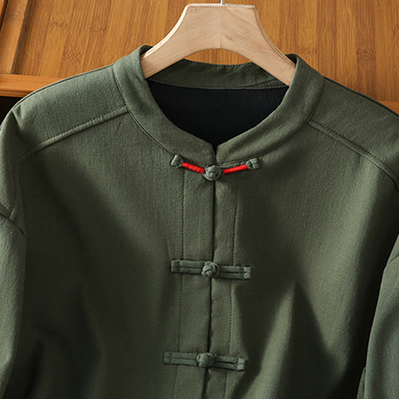 Veste thermique d'hiver pour femme Buddha Stones, manches longues, doublée en polaire de coton, avec poches et boutons grenouille - image 15