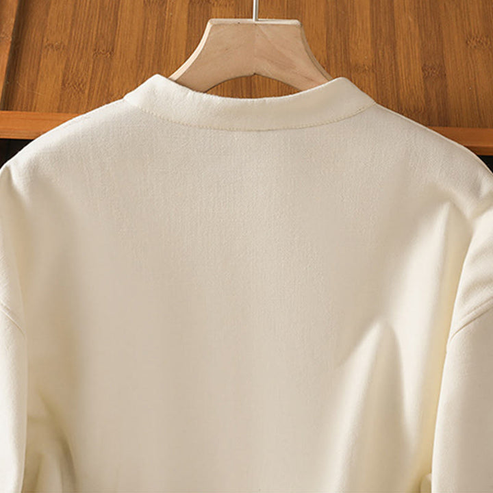 Veste thermique d'hiver pour femme Buddha Stones, manches longues, doublée en polaire de coton, avec poches et boutons grenouille - image 5