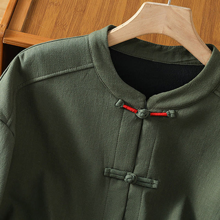 Veste thermique d'hiver pour femme Buddha Stones, manches longues, doublée en polaire de coton, avec poches et boutons grenouille - image 17