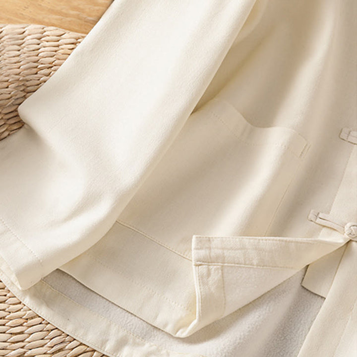 Veste thermique d'hiver pour femme Buddha Stones, manches longues, doublée en polaire de coton, avec poches et boutons grenouille - image 9