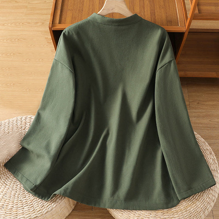 Veste thermique d'hiver pour femme Buddha Stones, manches longues, doublée en polaire de coton, avec poches et boutons grenouille - image 14