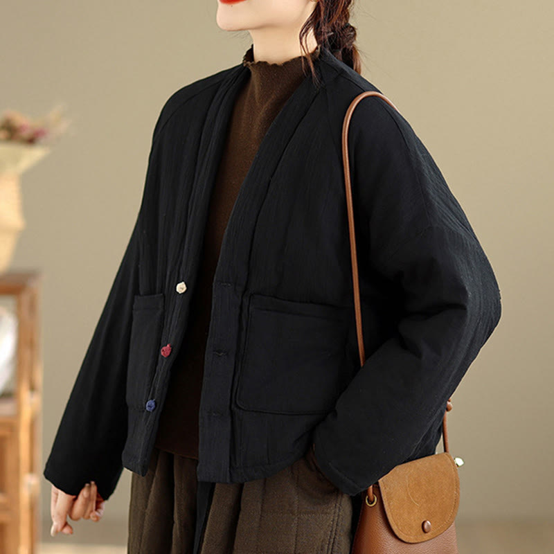 Veste thermique d'hiver à manches longues en coton pour femme, avec poches, Buddha Stones - image 2