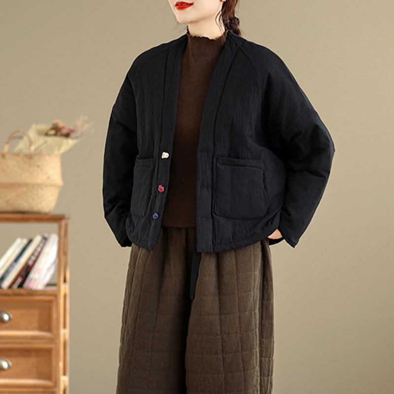 Veste thermique d'hiver à manches longues en coton pour femme, avec poches, Buddha Stones - image 6