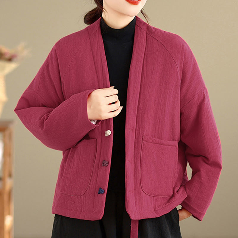 Veste thermique d'hiver à manches longues en coton pour femme, avec poches, Buddha Stones - image 10