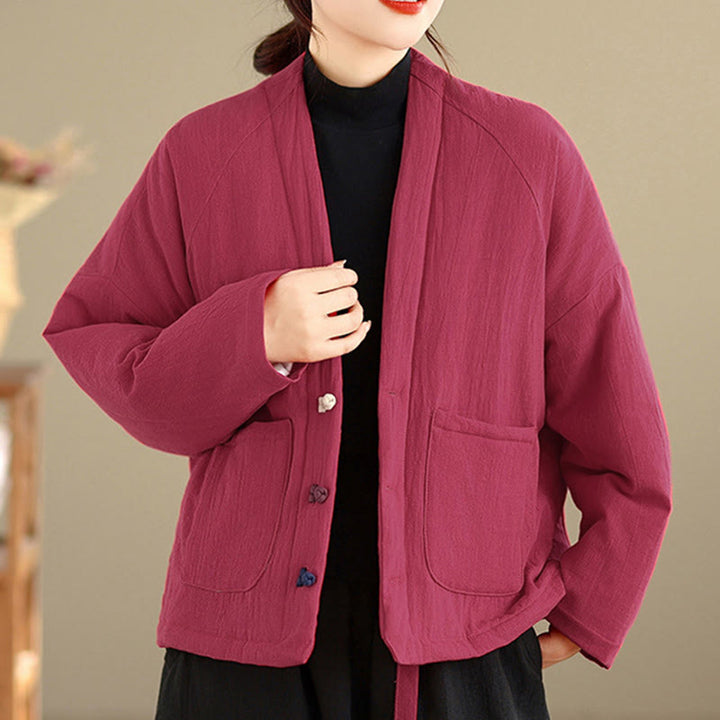 Veste thermique d'hiver à manches longues en coton pour femme, avec poches, Buddha Stones - image 10