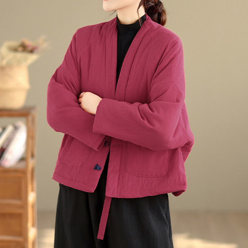 Veste thermique d'hiver à manches longues en coton pour femme, avec poches, Buddha Stones - image 9