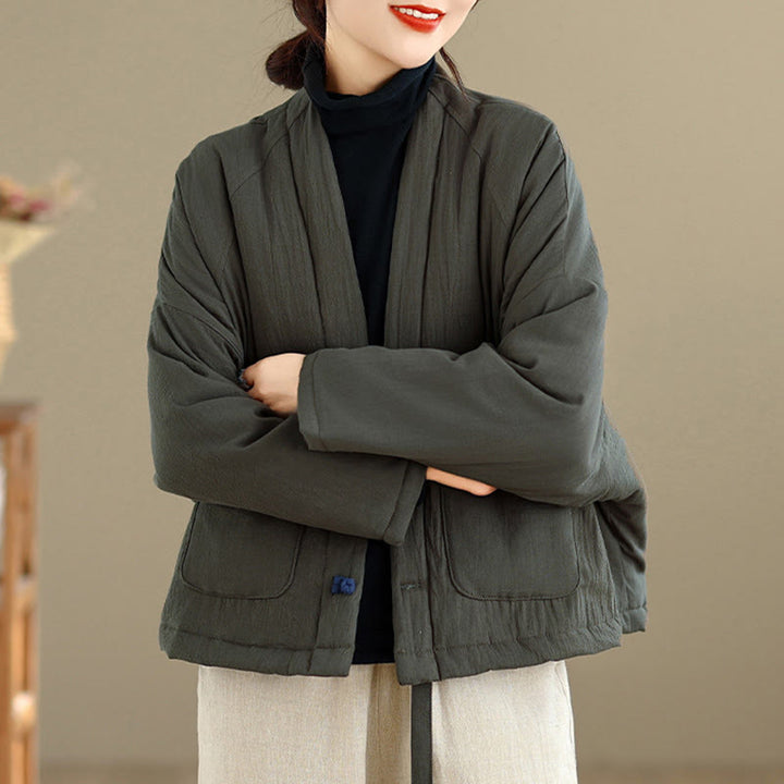 Veste thermique d'hiver à manches longues en coton pour femme, avec poches, Buddha Stones - image 19
