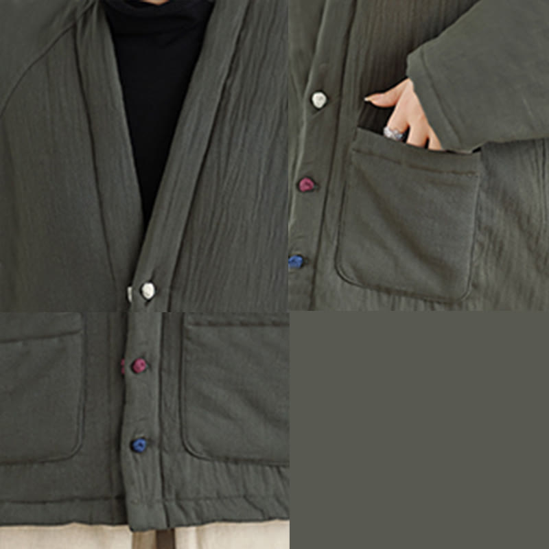 Veste thermique d'hiver à manches longues en coton pour femme, avec poches, Buddha Stones - image 24