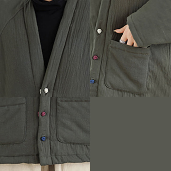 Veste thermique d'hiver à manches longues en coton pour femme, avec poches, Buddha Stones - image 24