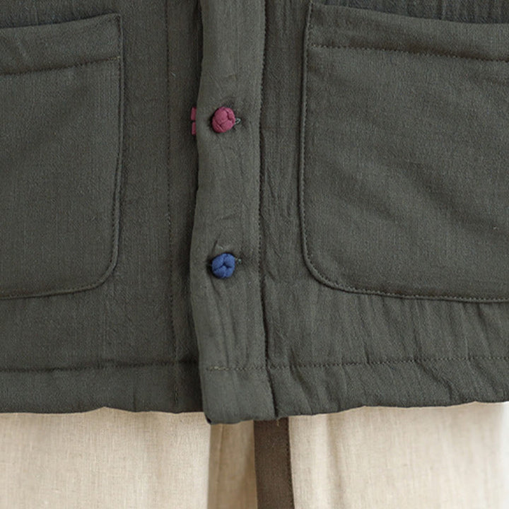 Veste thermique d'hiver à manches longues en coton pour femme, avec poches, Buddha Stones - image 23