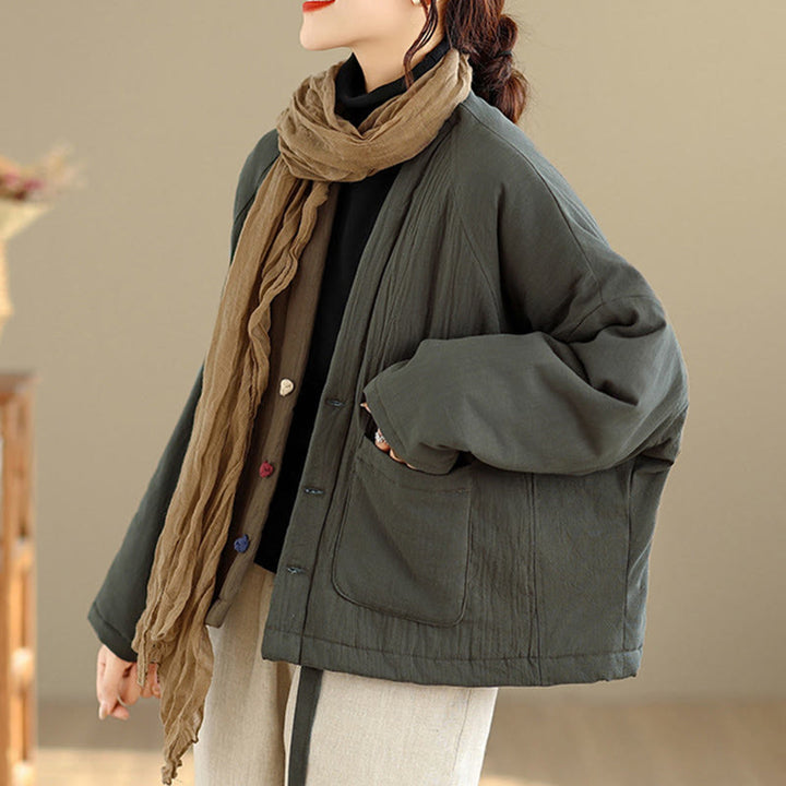 Veste thermique d'hiver à manches longues en coton pour femme, avec poches, Buddha Stones - image 18