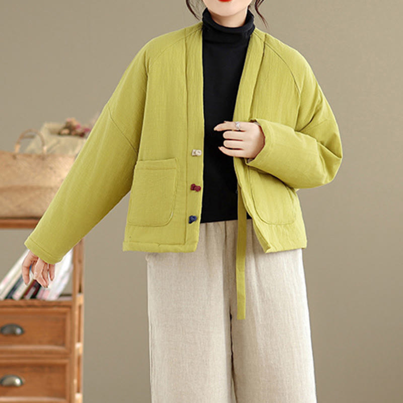 Veste thermique d'hiver à manches longues en coton pour femme, avec poches, Buddha Stones - image 31