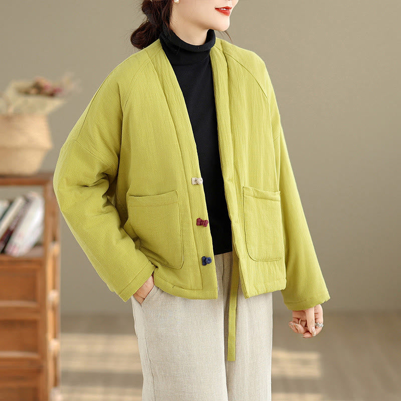 Veste thermique d'hiver à manches longues en coton pour femme, avec poches, Buddha Stones - image 30