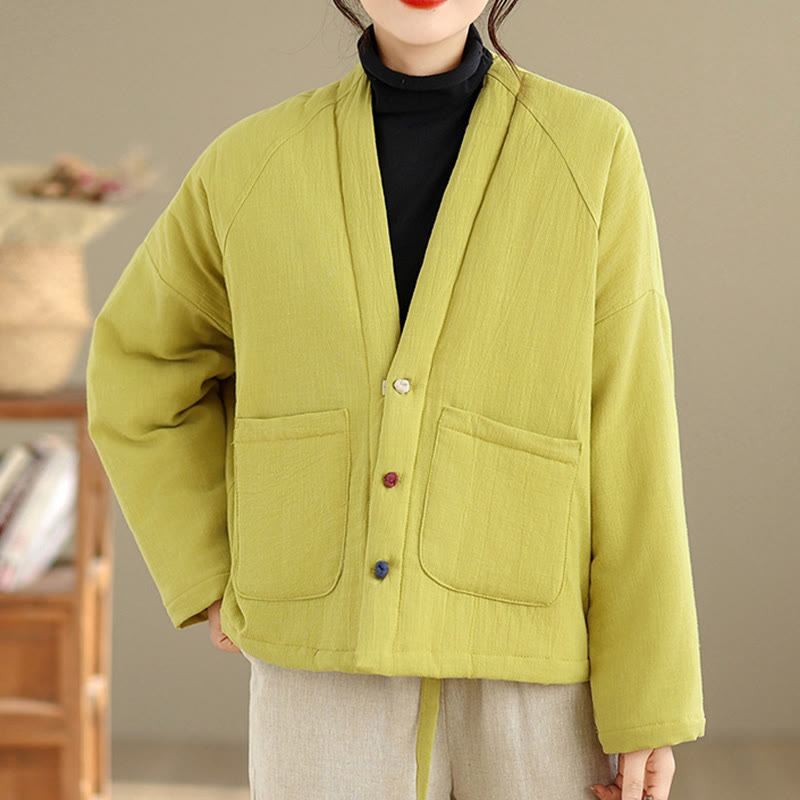 Veste thermique d'hiver à manches longues en coton pour femme, avec poches, Buddha Stones - image 27