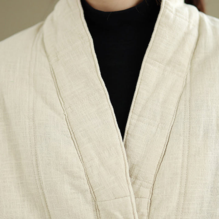 Veste thermique d'hiver pour femme en coton uni à manches longues avec poches , Buddha Stones - image 8