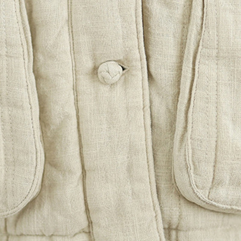 Veste thermique d'hiver pour femme en coton uni à manches longues avec poches , Buddha Stones - image 13