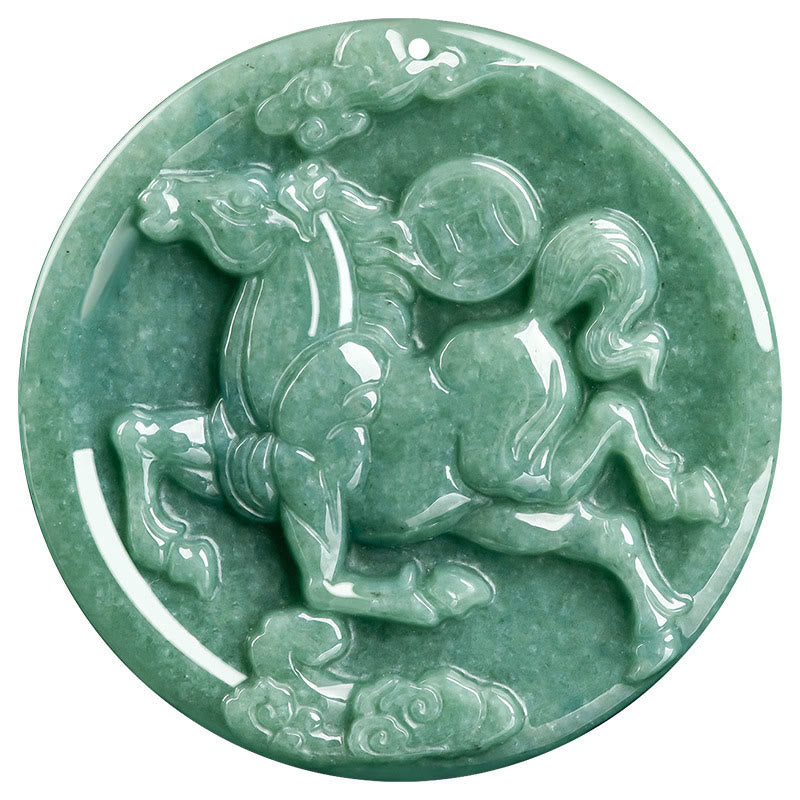 Pendentifs de collier en jade porte-bonheur et abondance, en Buddha Stones, année du Cheval - image 7