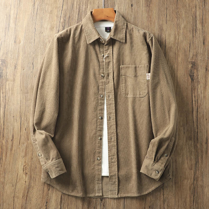 Veste homme en velours côtelé uni à manches longues, en coton épais, avec poches et Buddha Stones - Pérou - US/UK/AU40，EU50 (2XL) - image 0