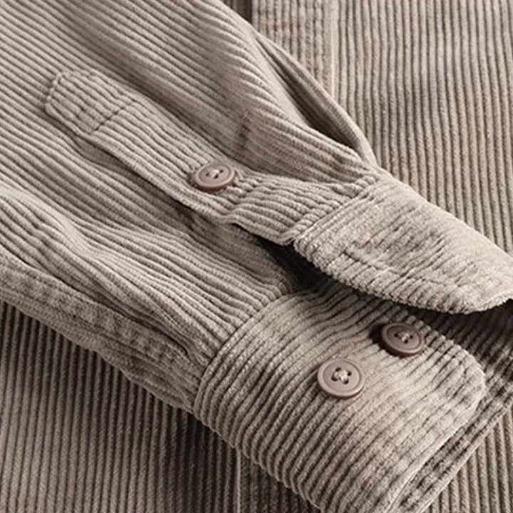 Veste homme à manches longues épaisse avec poches, couleur unie, à boutons simples et motif Buddha Stones - image 4