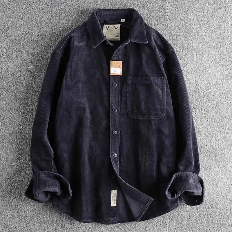Veste homme à manches longues épaisse avec poches, couleur unie, à boutons simples et motif Buddha Stones - Bleu nuit - US/UK/AU44，EU54 (4XL) - image 14