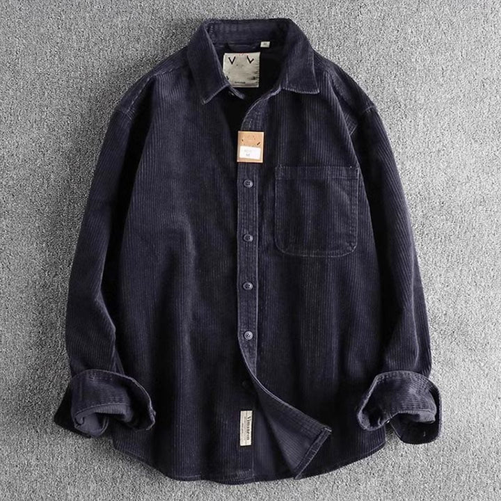 Veste homme à manches longues épaisse avec poches, couleur unie, à boutons simples et motif Buddha Stones - Bleu nuit - US/UK/AU44，EU54 (4XL) - image 14
