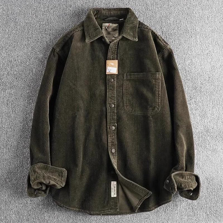 Veste homme à manches longues épaisse avec poches, couleur unie, à boutons simples et motif Buddha Stones - Vert olive foncé - US/UK/AU44，EU54 (4XL) - image 12