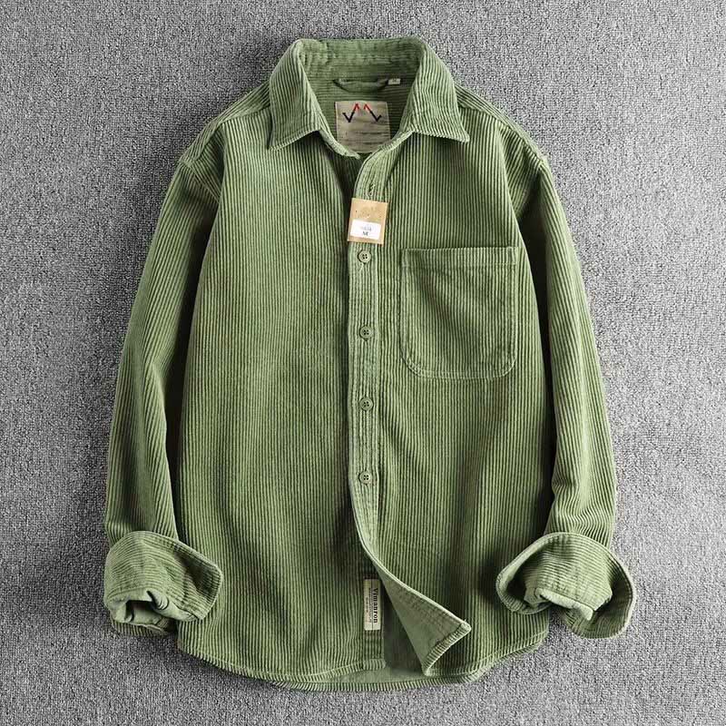 Veste homme à manches longues épaisse avec poches, couleur unie, à boutons simples et motif Buddha Stones - Vert - US/UK/AU44，EU54 (4XL) - image 6