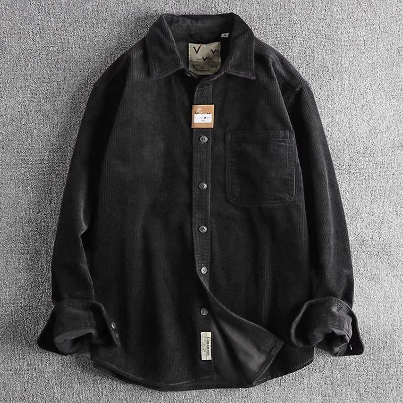 Veste homme à manches longues épaisse avec poches, couleur unie, à boutons simples et motif Buddha Stones - Noir - US/UK/AU44，EU54 (4XL) - image 13