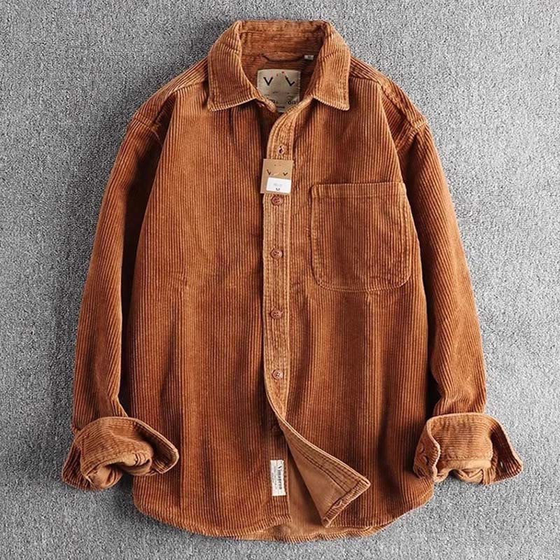 Veste homme à manches longues épaisse avec poches, couleur unie, à boutons simples et motif Buddha Stones - Brun - US/UK/AU44，EU54 (4XL) - image 7