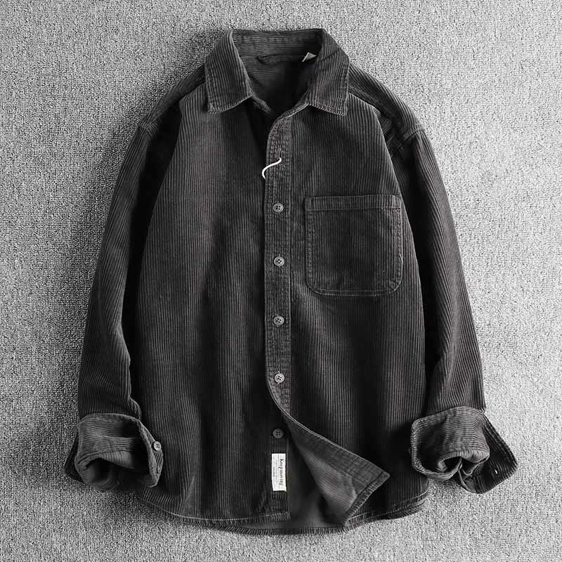 Veste homme à manches longues épaisse avec poches, couleur unie, à boutons simples et motif Buddha Stones - Gris sombre - US/UK/AU44，EU54 (4XL) - image 10