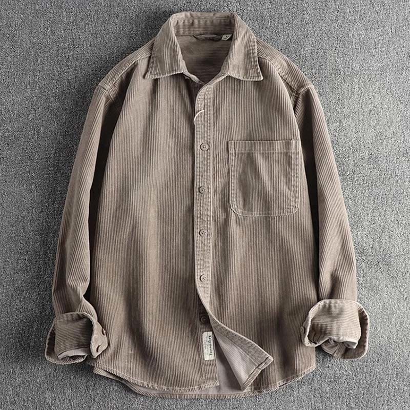 Veste homme à manches longues épaisse avec poches, couleur unie, à boutons simples et motif Buddha Stones - Tanné - US/UK/AU44，EU54 (4XL) - image 0