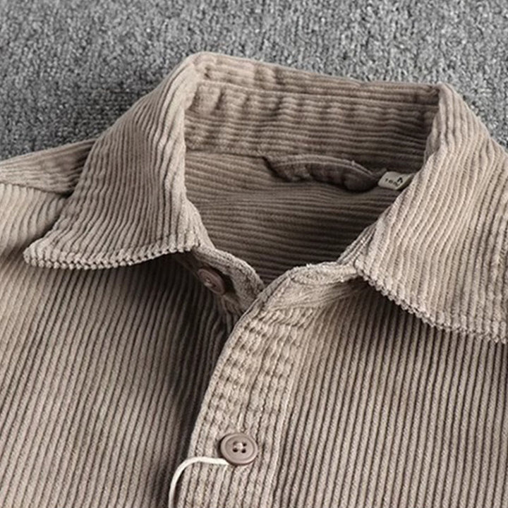 Veste homme à manches longues épaisse avec poches, couleur unie, à boutons simples et motif Buddha Stones - image 1