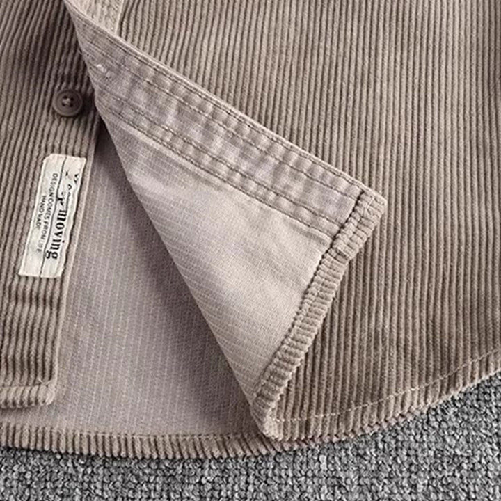 Veste homme à manches longues épaisse avec poches, couleur unie, à boutons simples et motif Buddha Stones - image 5