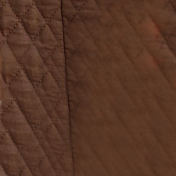 Manteau mi-long en coton pour femme, motif losanges et Buddha Stones , avec poches - image 20