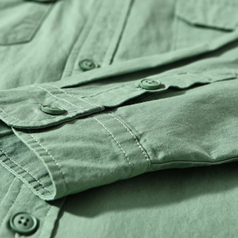 Veste homme à manches longues en coton épais, col rond, couleur unie, motif Buddha Stones , avec poches - image 8