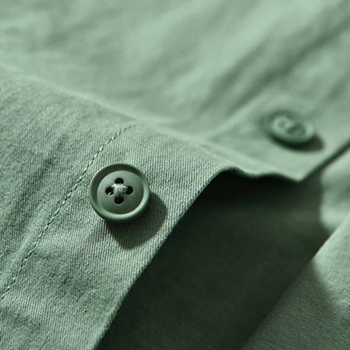 Veste homme à manches longues en coton épais, col rond, couleur unie, motif Buddha Stones , avec poches - image 6