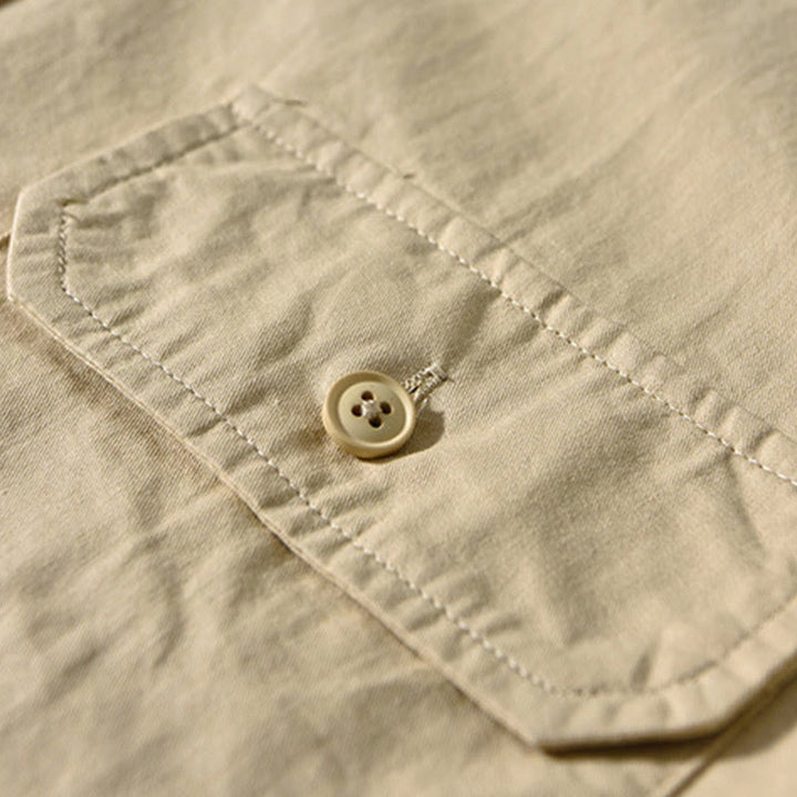 Veste homme à manches longues en coton épais, col rond, couleur unie, motif Buddha Stones , avec poches - image 2