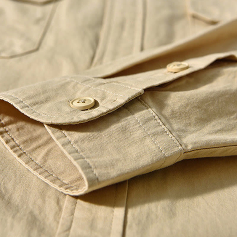 Veste homme à manches longues en coton épais, col rond, couleur unie, motif Buddha Stones , avec poches - image 3