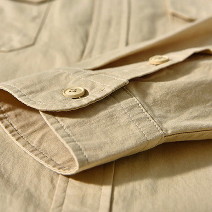 Veste homme à manches longues en coton épais, col rond, couleur unie, motif Buddha Stones , avec poches - image 3