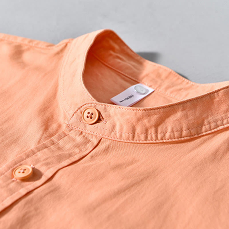 Veste homme à manches longues en coton épais, col rond, couleur unie, motif Buddha Stones , avec poches - image 16