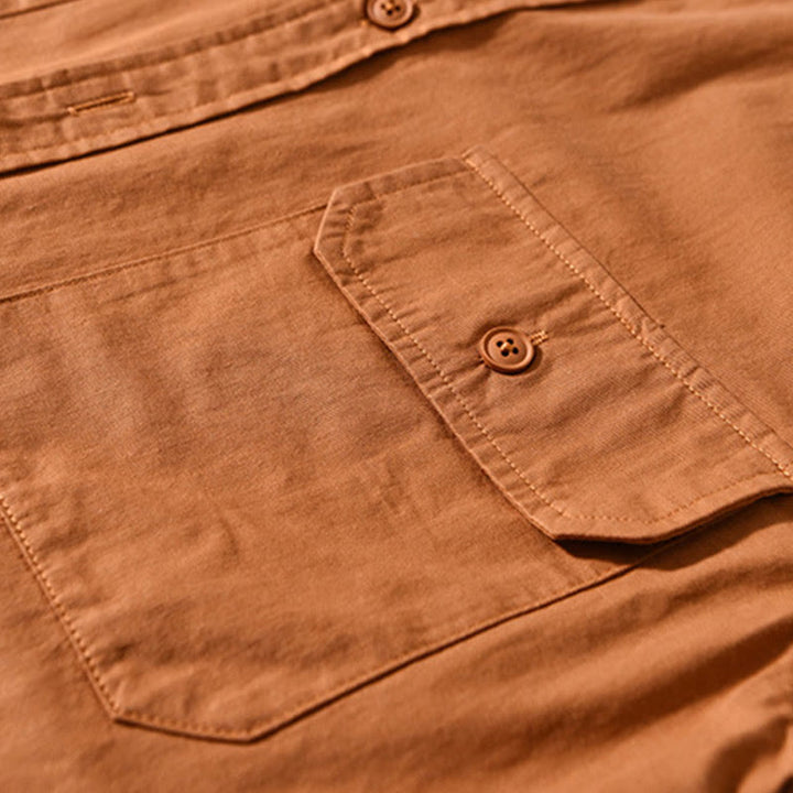 Veste homme à manches longues en coton épais, col rond, couleur unie, motif Buddha Stones , avec poches - image 13