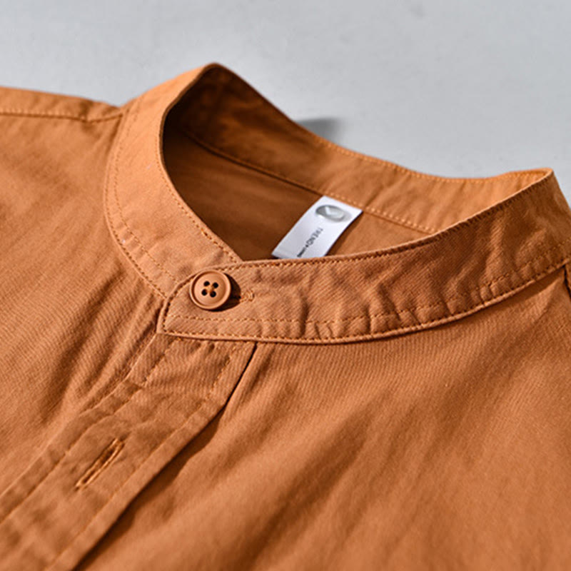 Veste homme à manches longues en coton épais, col rond, couleur unie, motif Buddha Stones , avec poches - image 12