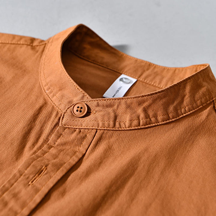 Veste homme à manches longues en coton épais, col rond, couleur unie, motif Buddha Stones , avec poches - image 12