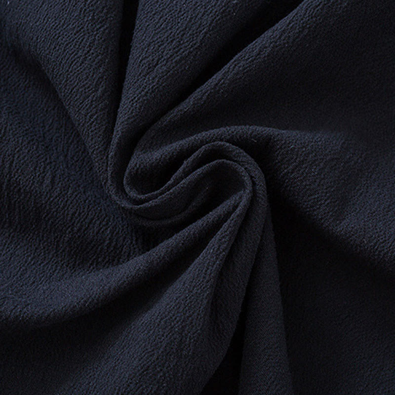 Veste à manches longues pour homme en coton et lin, motif grues printanières et Buddha Stones - image 8