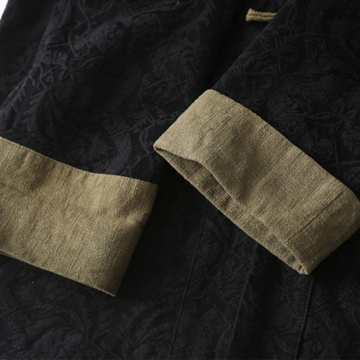 Veste homme en coton jacquard à manches longues et poches, motif jacquard de printemps Buddha Stones - image 9