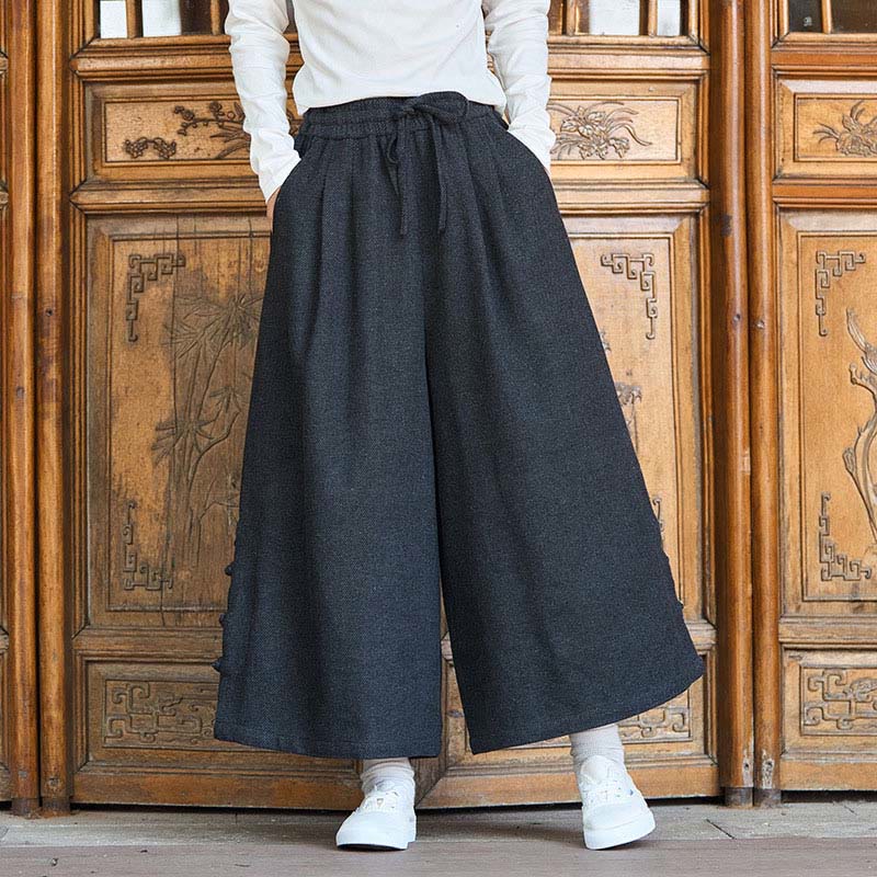 Pantalon thermique en velours côtelé pour homme, jambes larges, avec poches, motif grenouille chinoise Buddha Stones Winter - Noir - US/UK/AU46，EU56 (5XL) - image 1