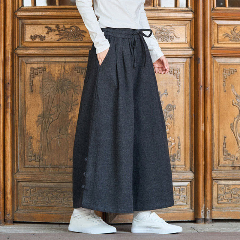 Pantalon thermique en velours côtelé pour homme, jambes larges, avec poches, motif grenouille chinoise Buddha Stones Winter - image 3