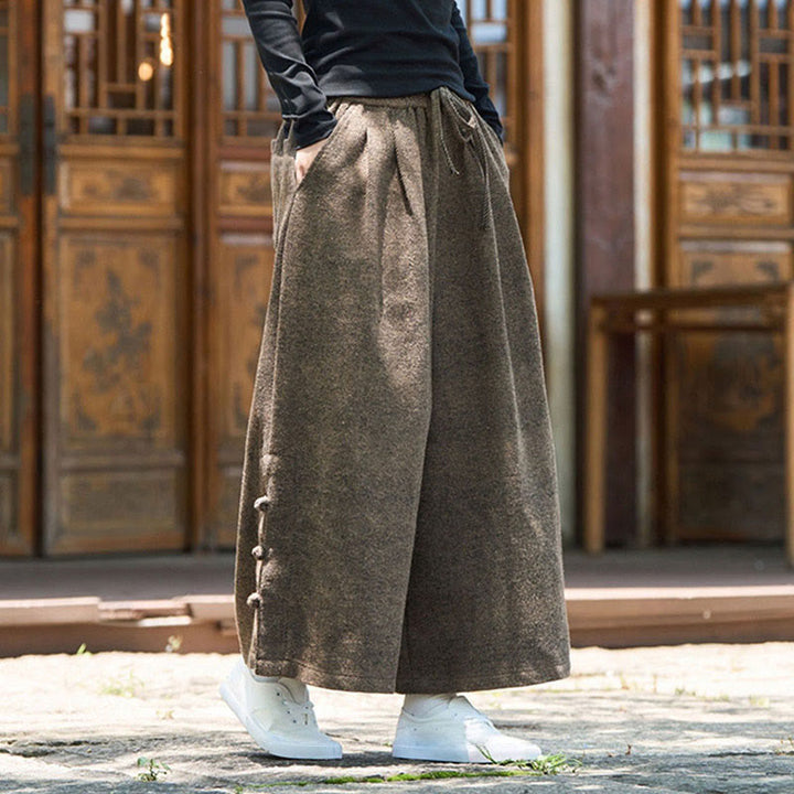Pantalon thermique en velours côtelé pour homme, jambes larges, avec poches, motif grenouille chinoise Buddha Stones Winter - image 16