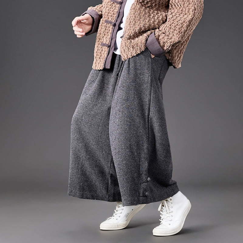 Pantalon thermique en velours côtelé pour homme, jambes larges, avec poches, motif grenouille chinoise Buddha Stones Winter - image 26